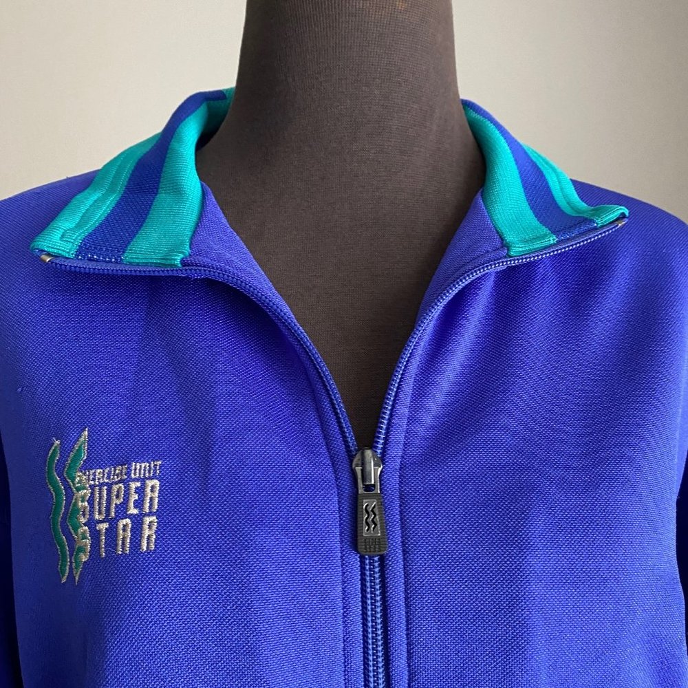 Super Star Exercise Unit sz M Long sleeve zip 80s VINTAGE athletic jacket - Picture 6 of 11